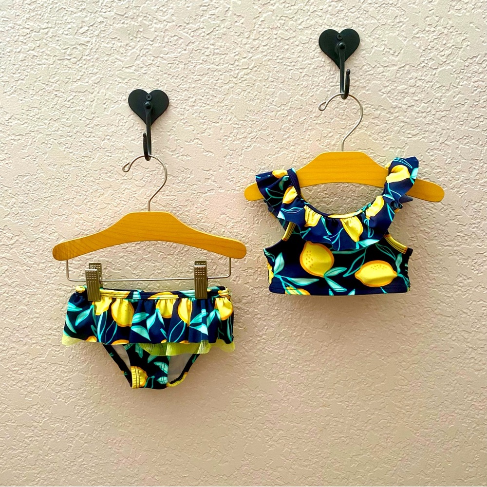 Cat & Jack Ruffle Trim Lemon Bikini Set - Size 12m